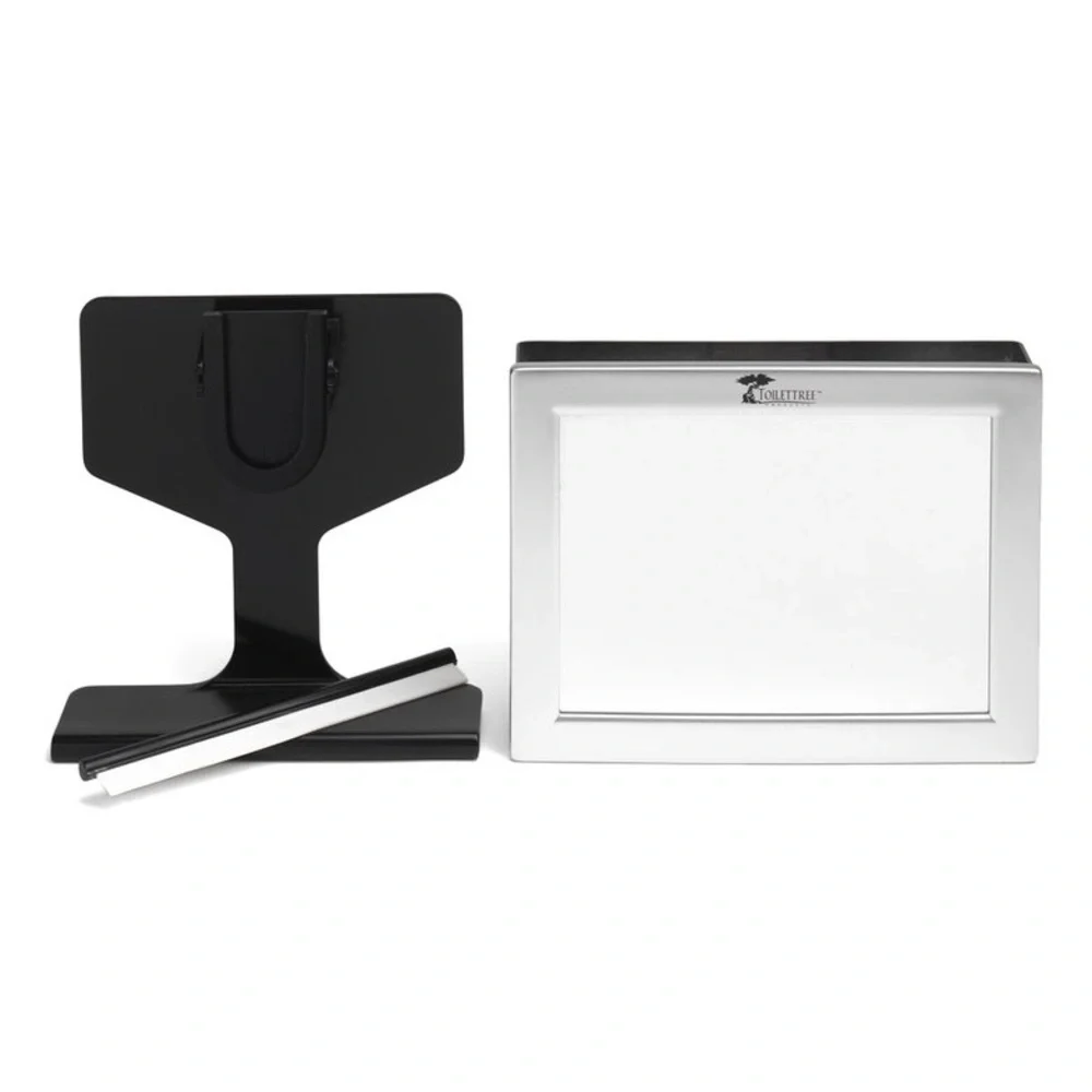 LED Lighted Framed Fogless Shower Mirror with Squeegee